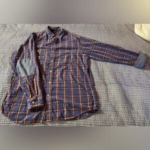 🐟 NWOT Men’s Cremieux Plaid Shirt with Elbow Patches 🐟